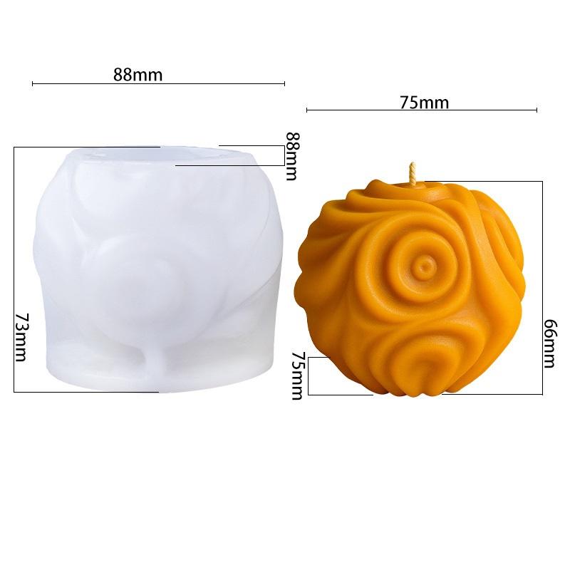 Mucegai Silicon Lumânare Sferă Spiralată Mucegaiuri Lumânare Sferică Spiralată DIY Handmade Aromaterapie Ipsos Sferă Geometrică Mucegai Săpun
