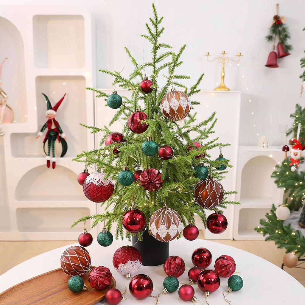 Christmas Ball Ornament Set 36 Pieces Colorful Baubles Pendant Shatterproof Christmas Tree Baubles Decorations For Indoor