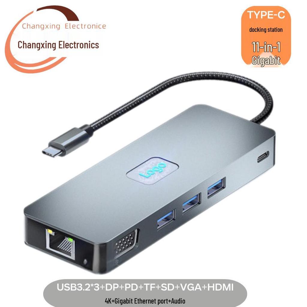 8-in-1 Type-C Hub: Multifunctional Card Reader & USB Network Expansion Dock