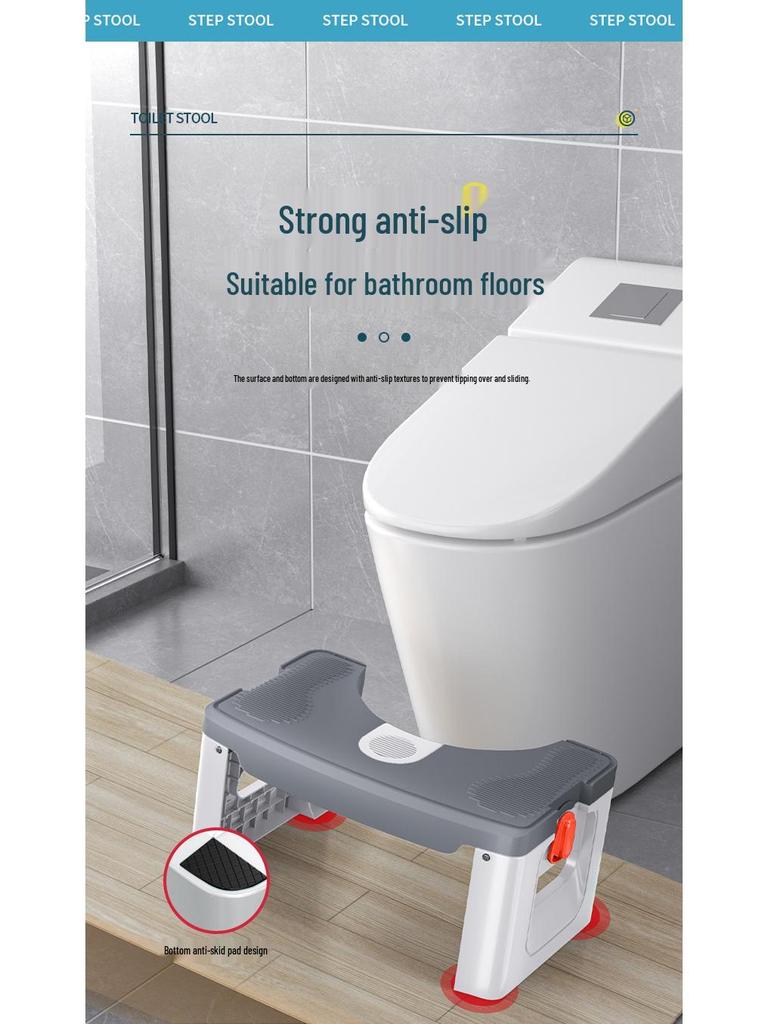 Foldable Toilet Footrest Stool for Elderly and Pregnant Users