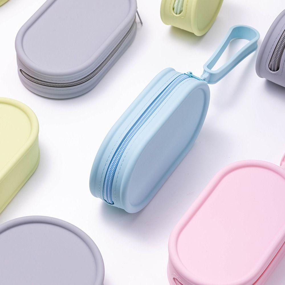 Large Capacity Coin Purse Silicone Cosmetic Bag Portable Stationery Bag  Students