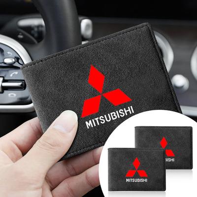 Car Driver License Holder PU Leather Card Bag AMG Badge Auto Emblem For ASX Lancer Outlander Pajero EVO EX Lancer