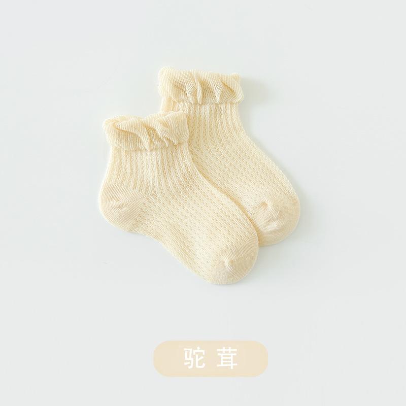 1pair Thin Summer Infant Baby Girls Mesh Socks Newborn Girls White Soft Mid Tube Socks Cool Thin Toddler Kids Girl Socks Clothes