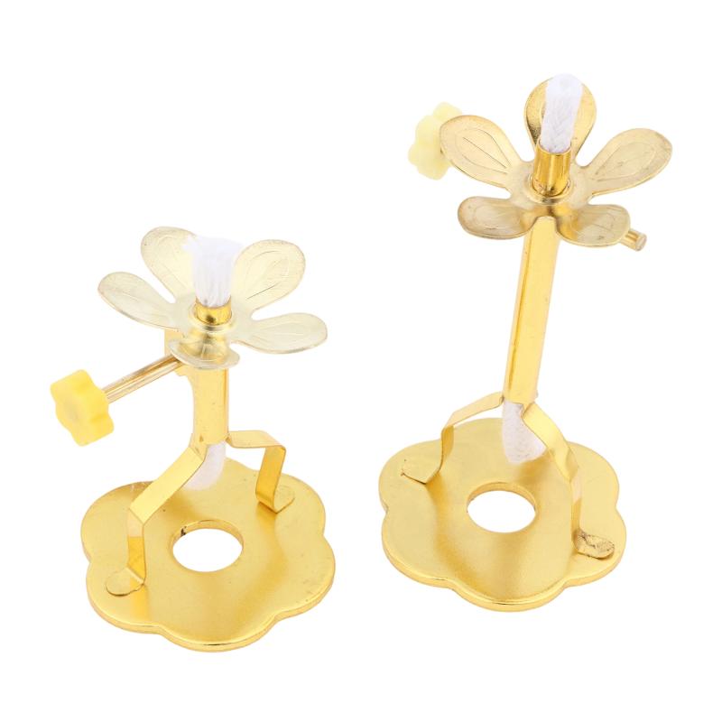 Golden Candle Holder Oil Lamp Wick Holder Butter Wick Lamp Holder With Stand Telescopic Wick Holder Desktop Decor