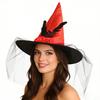 Halloween Witch Hat with Rose Flower Mesh for Adults & Kids - Masquerade Costume Party Accessory