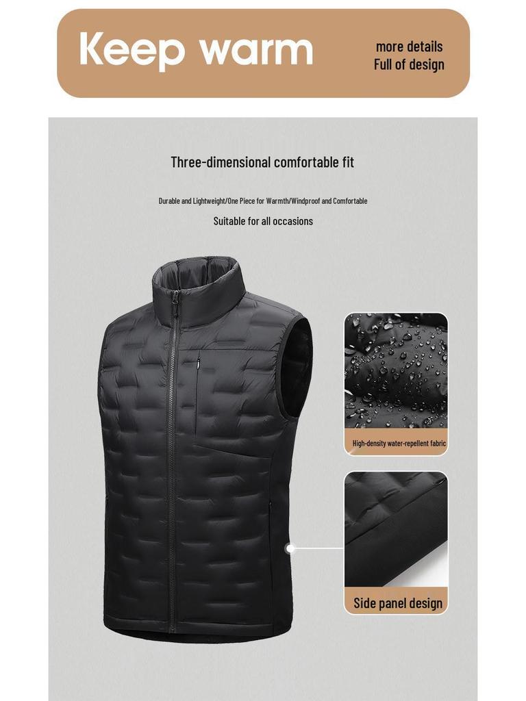 Unisex High-End Lightweight Down Vest, Outdoor Sports, 90% White Duck Down Jacket.