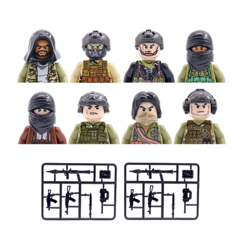 Military Special Forces MOC Building Block SWAT Ghost Commando Figures Police Soldiers Army Gun Weapons Children's Toy Gift B152