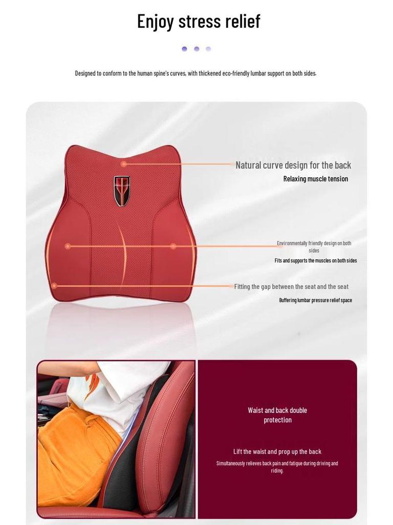Compatible with Hongqi HS5/H5/HS7/H7/H9 headrest and neck pillows, automotive memory foam lumbar support for car interiors.