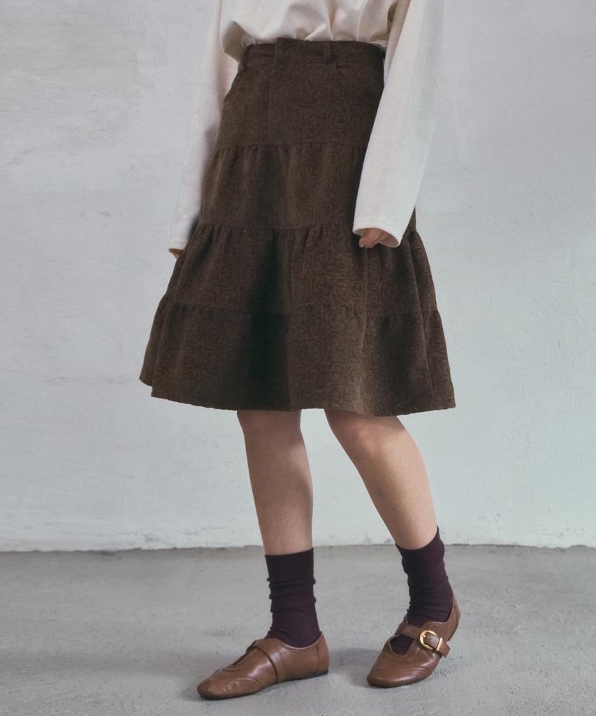 Aueonoseuteljia Rosy Corduroy Cancan Skirt_Brown(O25-Sk18)