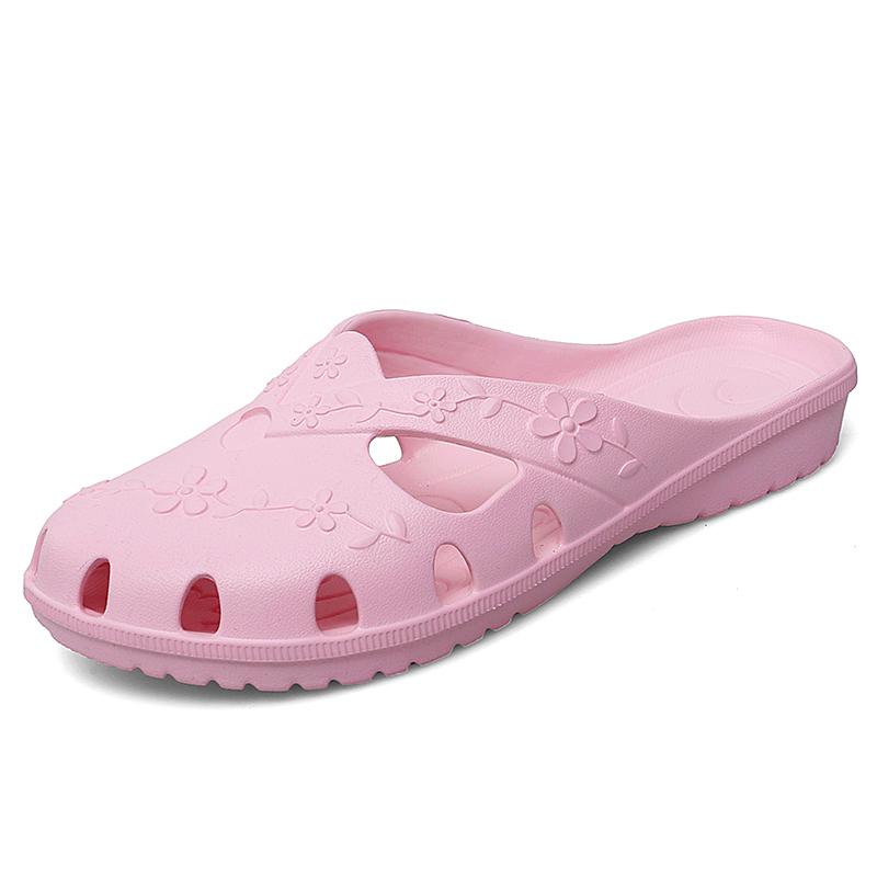 Damen Hausschuhe Sommer Atmungsaktiv Plateau Strandsandalen Flip Flops Outdoor Rutschfest Damen Jelly Hausschuhe Bequeme Flache Schuhe 35 rosa
