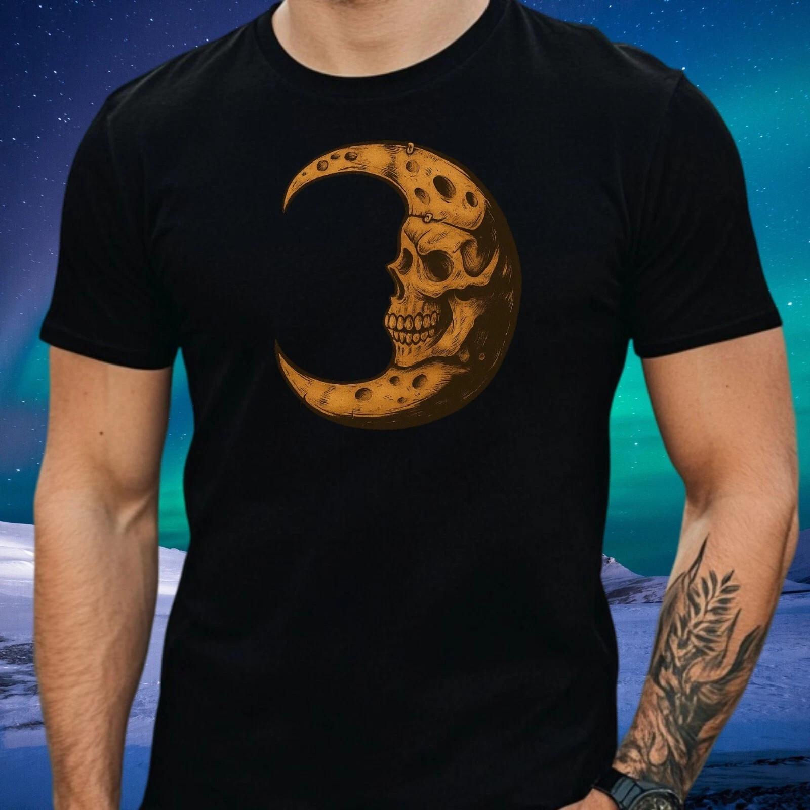 T-Shirt Herren Schädel Mond Motiv Baumwolle Größe S bis 5XL XXXXL