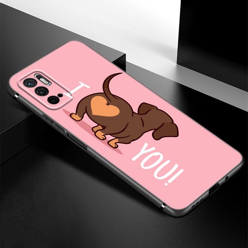 

Чехол для телефона Dachshund Dog Love для Xiaomi Redmi Note 7 8 8T 9 9S 10 10S 10T 11 11S 4G 11E 11T Pro 5G, мягкий черный чехол из ТПУ Note 11 Pro China