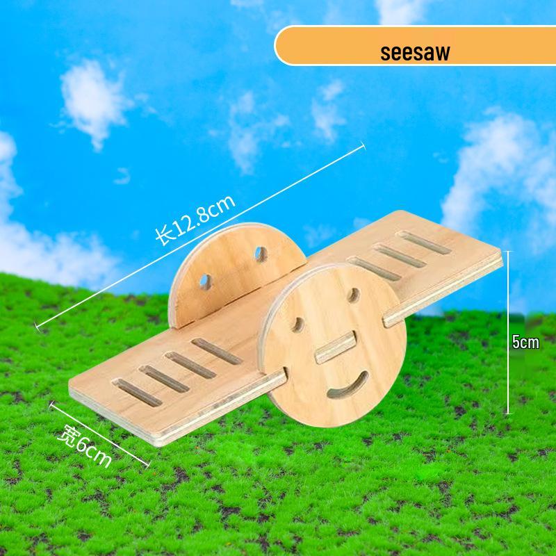 Домик и колесо для хомяка из массива дерева - Игрушка-клетка для белки, хомяка и золотистого хомяка