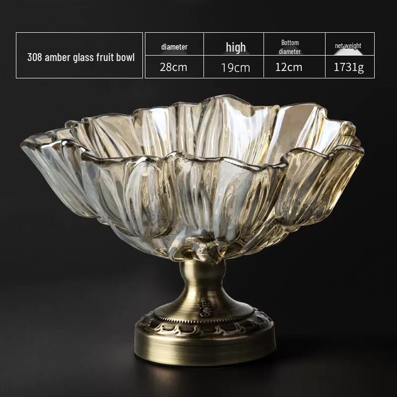 Flevance European Crystal Glass Double-Layer Fruit Plate