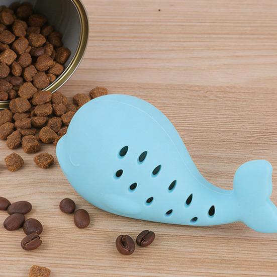 Silicone Whale Cat Chew Toy Pet Food Leakage Treat Dispensing Toy Indoor Cats Dogs Teething Cleaning Interactive Boredom Enrichment Toy