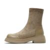Skinny Korean version round head suede short boots women's socks boots thick-soled muffin bottom elastic thin boots autumn and winter new Martin boots