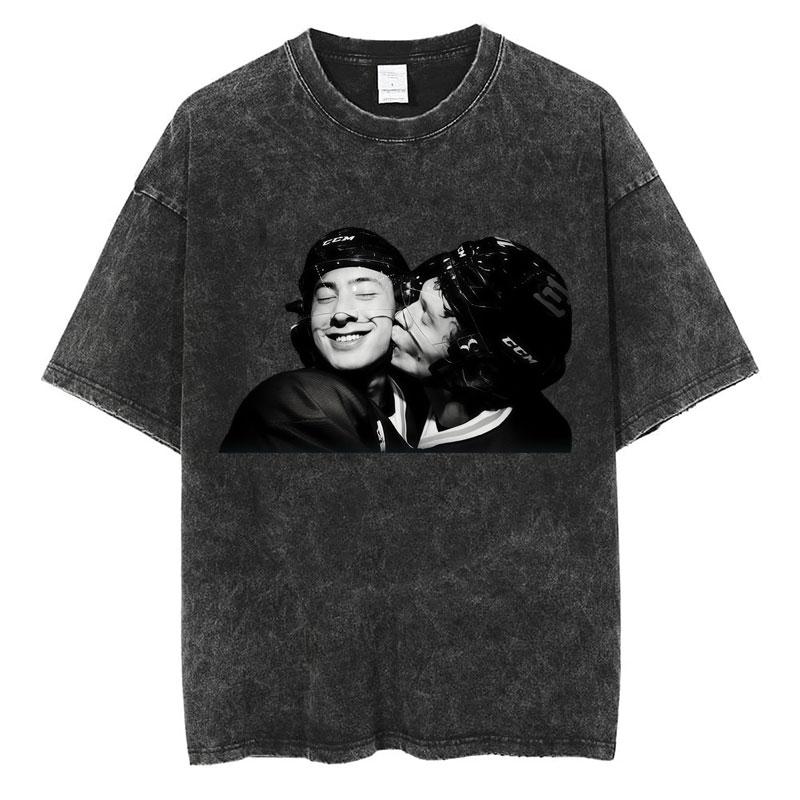 Heated Rivalry Shane Hollander Ilya Rozanov Hollanov Washed T Shirt Vintage Fashion Men Tshirts Cotton Loose Casual Tee Shirt