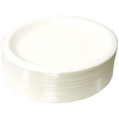 Disposable Paper Plates, Water and Oil Resistant, 22cm, 100 Pieces