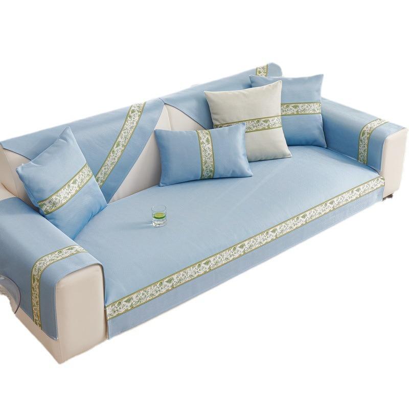 Cool Ice Silk Sofa Cushion Summer Mat Cooling Cushion Sofa Cover Summer Non-slip Cover Cloth Cushion