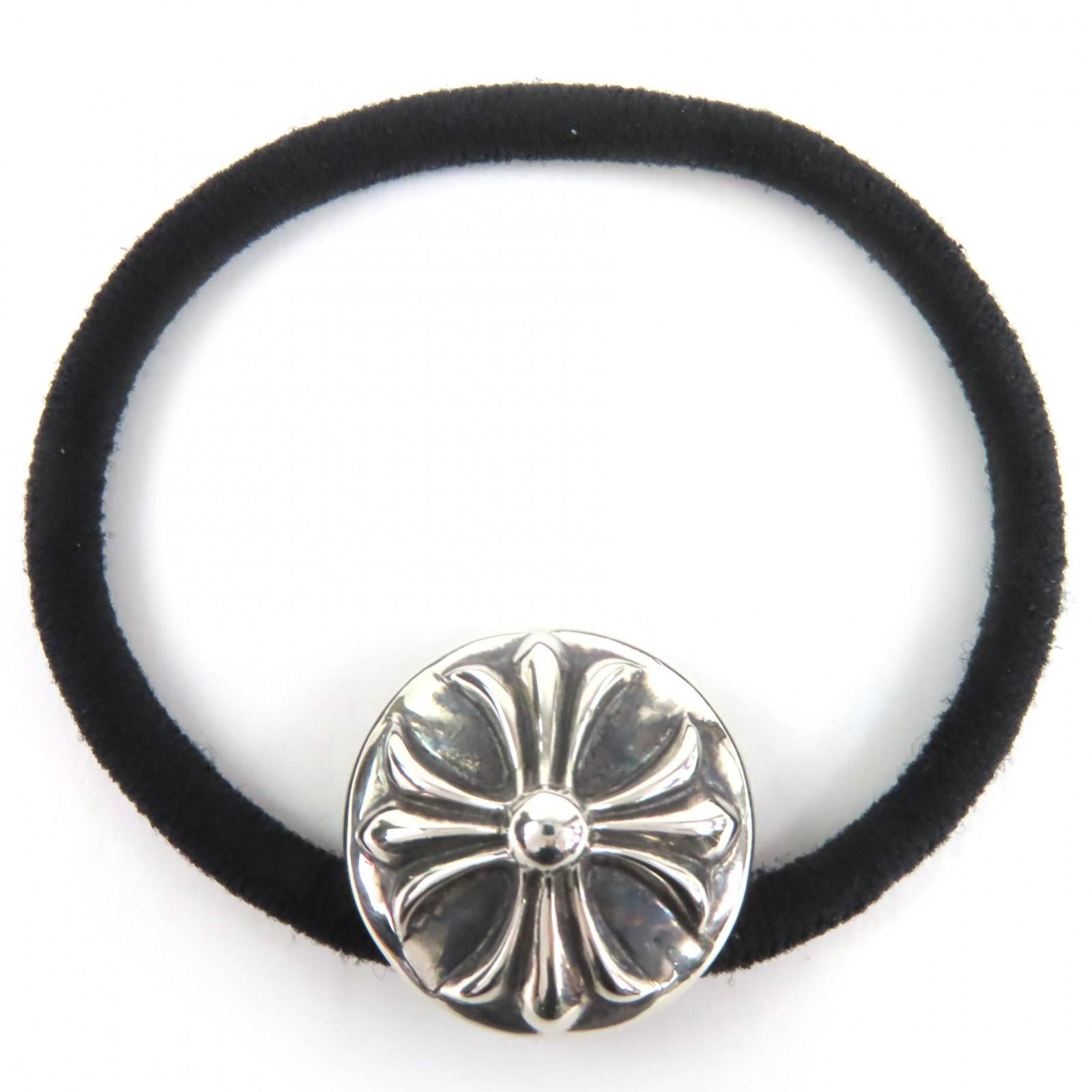 

Great CHROME HEARTS Crossball Concho Hairband Hair Tie with Invoice Silver 925 Used