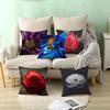 Black Rose Peach Skin Pillow Cover Car Pillow Cover Sofa Cushion Cover for Home Use