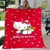 1pc. Hello Kitty Red Polka Dot Blanket - Perfect for Home, Office, Outdoor Use, Gift Idea, Suitable for Al