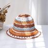 Women's Hats New Fashion Style Bucket Hat Multicolor Foldable Sun Crochet Hat For Beach, Travel And Vacation Handmade Straw Hat