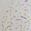 1pc Floral Nail Stickers Decals Gold Foil Flower Self-Adhesive Nail Stickers For DIY Manicure Salon Decor