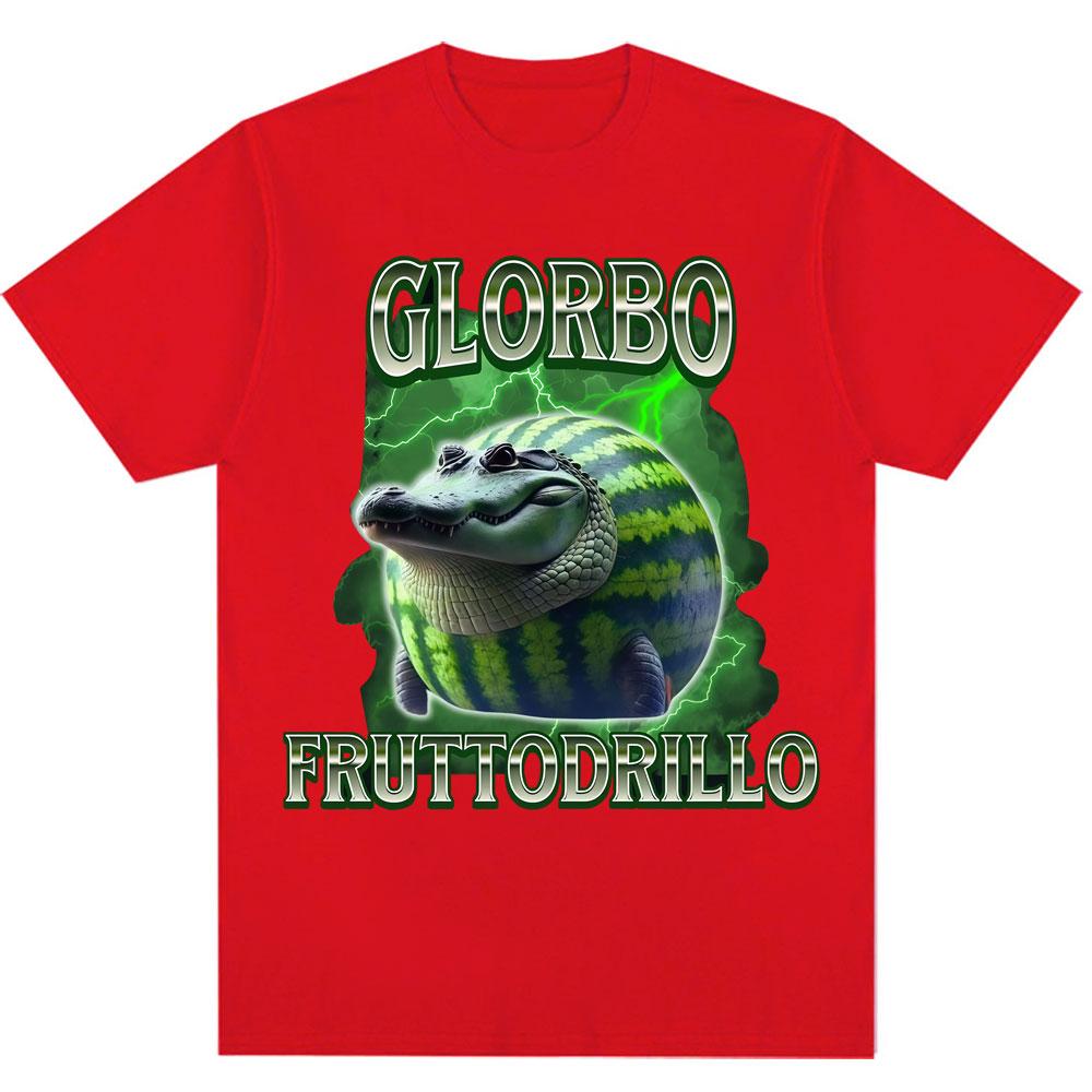 Vtipné Glorbo Fruttodrillo Meme Tričko Italská Módní Humorová Trička pro Muže Ženy Volná Bavlněná Ležérní Trička Streetwear