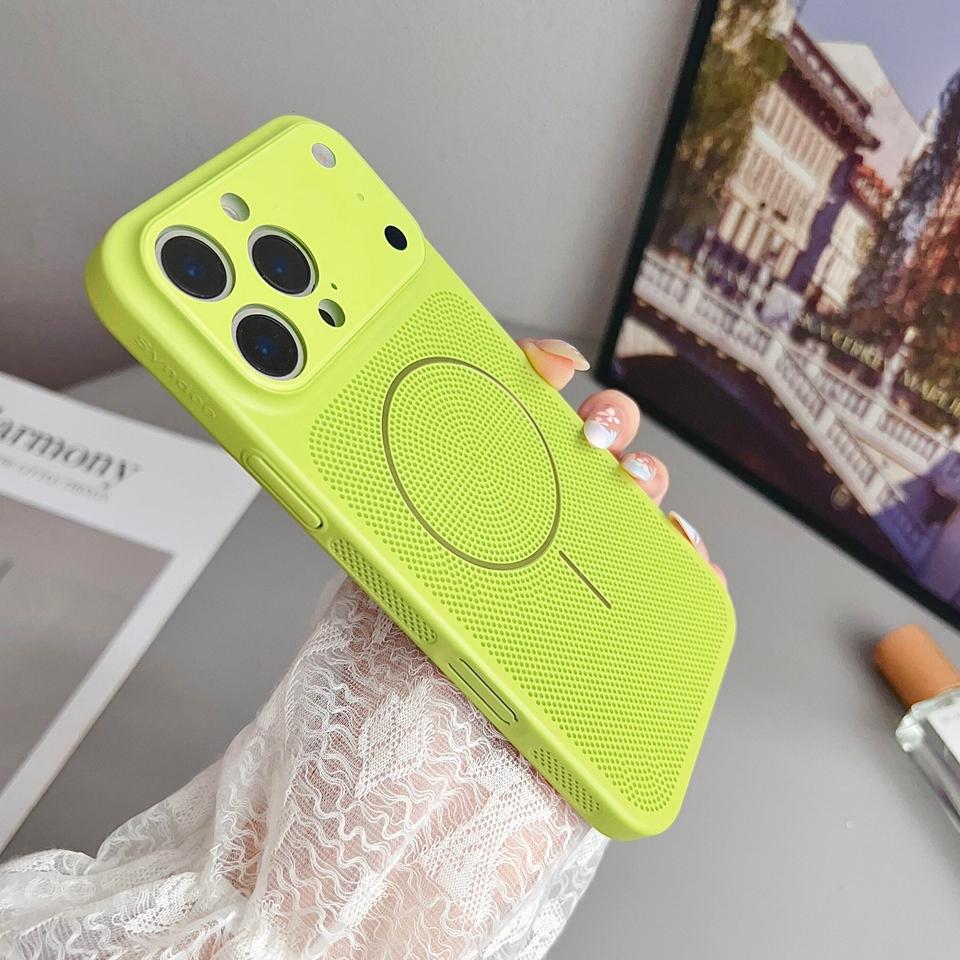 For Magsafe Heat Dissipation Phone Case for IPhone 17 Pro Max Air 13 12 14 15 16 Plus Magnetic Wireless Charger Protector Cover
