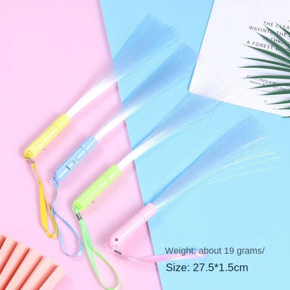 4pcs New Year LED Fiber Optic Stick Luminous Rod Glow Fiber Optic Wands Colored Lasting Christmas Decorations Party Supplies