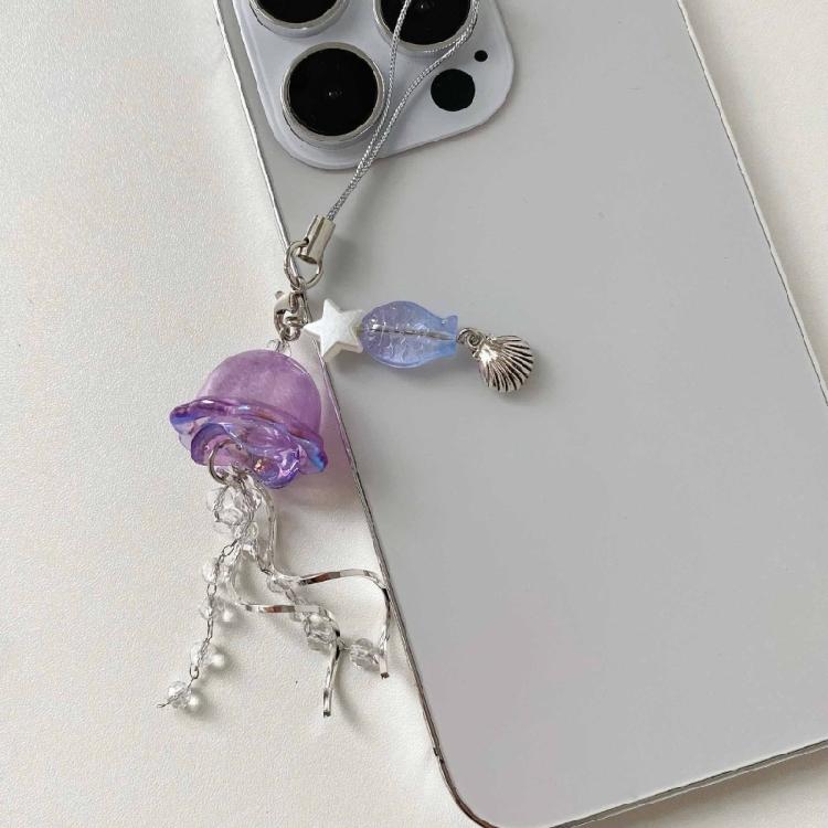 Unique Jellyfish Phone Accessory Acrylic Mobile Strap Phone Pendant for Adding a Touch of Oceanic Charm to Your Outfits