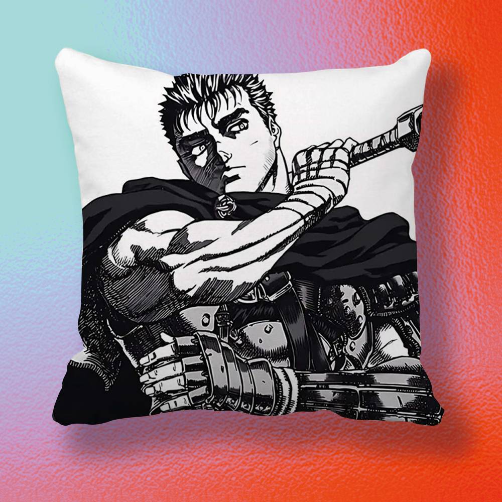 Anime BBerserkS  Doublesided printed pillow cover Solid color minimalist pillowcase fits all bedroom styles