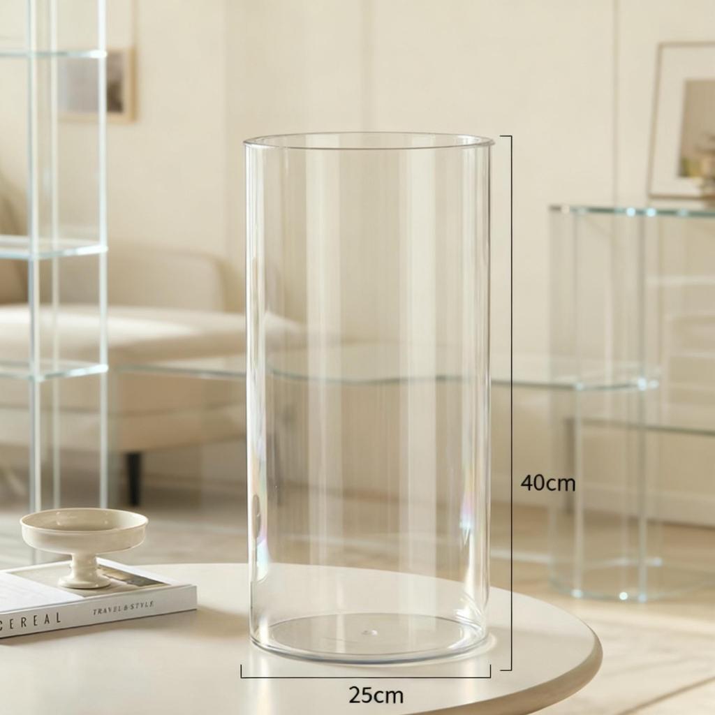 Acrylic Anti-Drop Transparent Vase for Lucky Bamboo Flower Arrangement – High-End Light Luxury Design