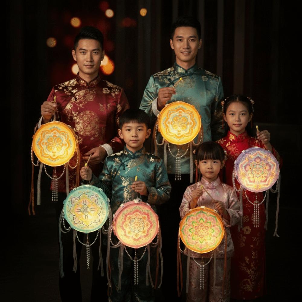 Pearl Bead-strand Flower Drumlamp LED Warm Glow Ancient Style Light  Crafting Activity
