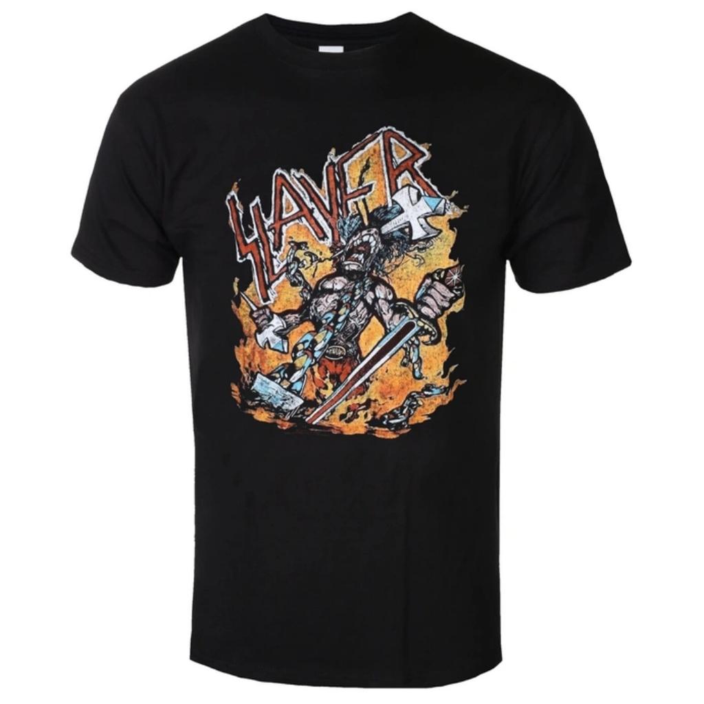 Slayer Cleaved Skull Inspirational Print TShirt Casual Street Style Cotton TShirt Suitable For Metal Enthusiasts