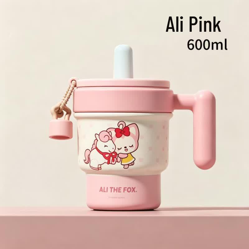 Термокружка-стакан с соломинкой из нержавеющей стали Ali 600ml