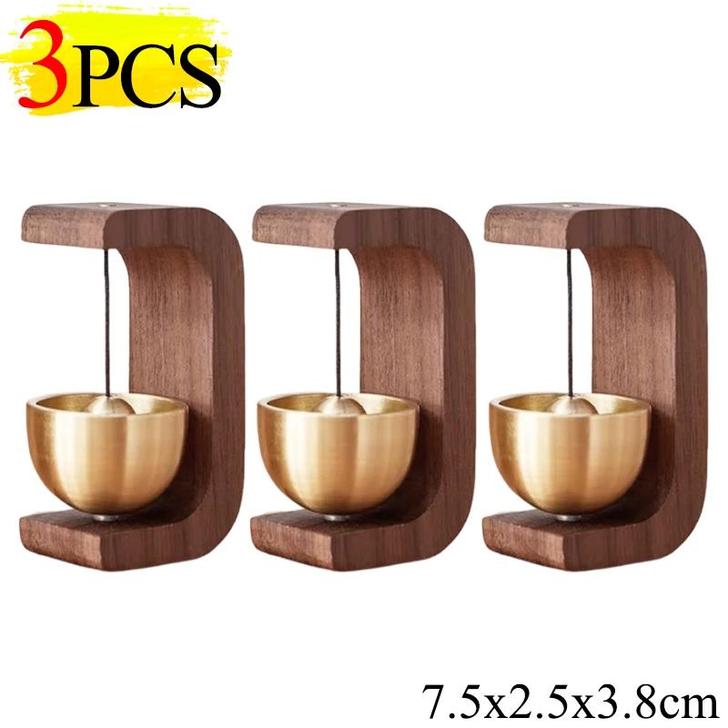 6/1PCS Wireless Solid Wood Door Wind Chime Hanging Bell Reminder Shopkeepers Doorbell For Decoration Doorways Home Decor Gifts