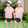 Conjunto Infantil de Verão de Manga Curta para Meninos, de Malha de Secagem Rápida, Roupa Esportiva para Meninas