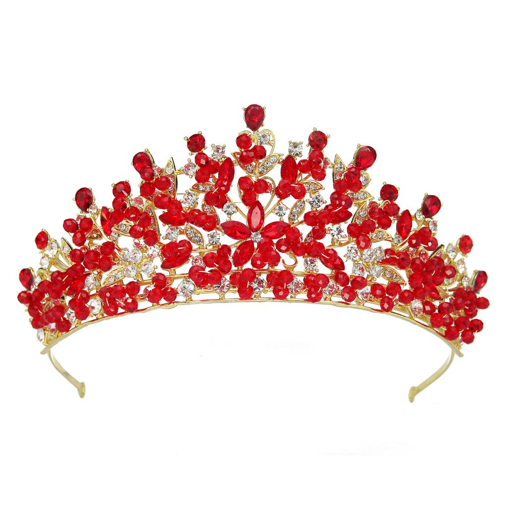 New Elegant High-end Atmospheric Elegant Temperament Multi-color Wedding Headwear Bridal Crown