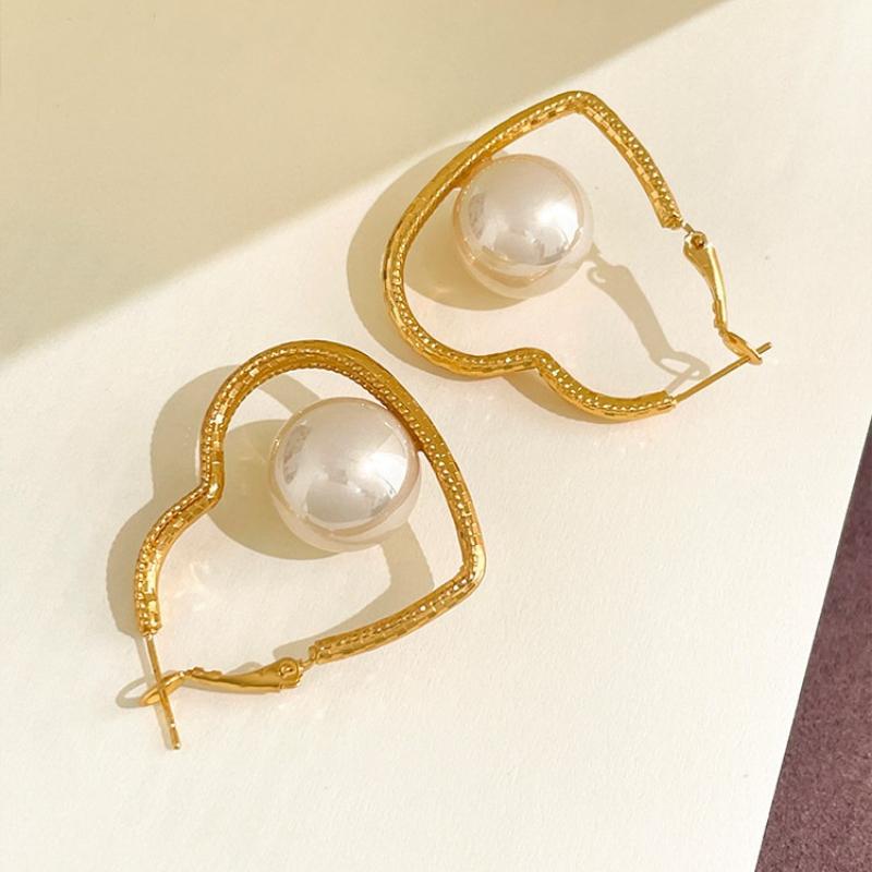 Modische Steckerohrringe Liebe Perle für Damen Minimalistischer Schmuck Geschenke