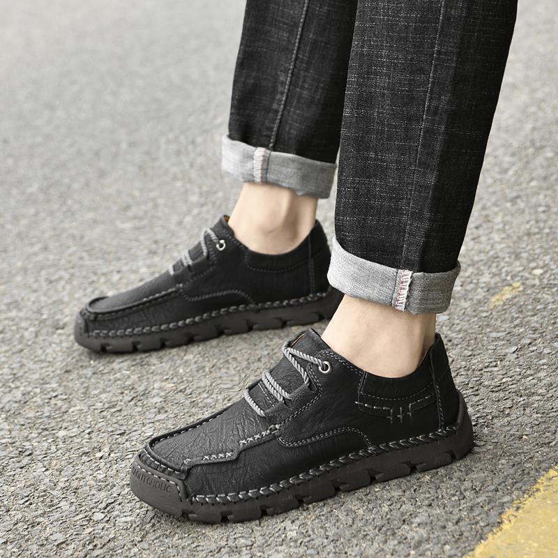 38-48 Herren Übergröße Einfache und Modische Lässige Lederschuhe Outdoor Low Cut Wanderschuhe