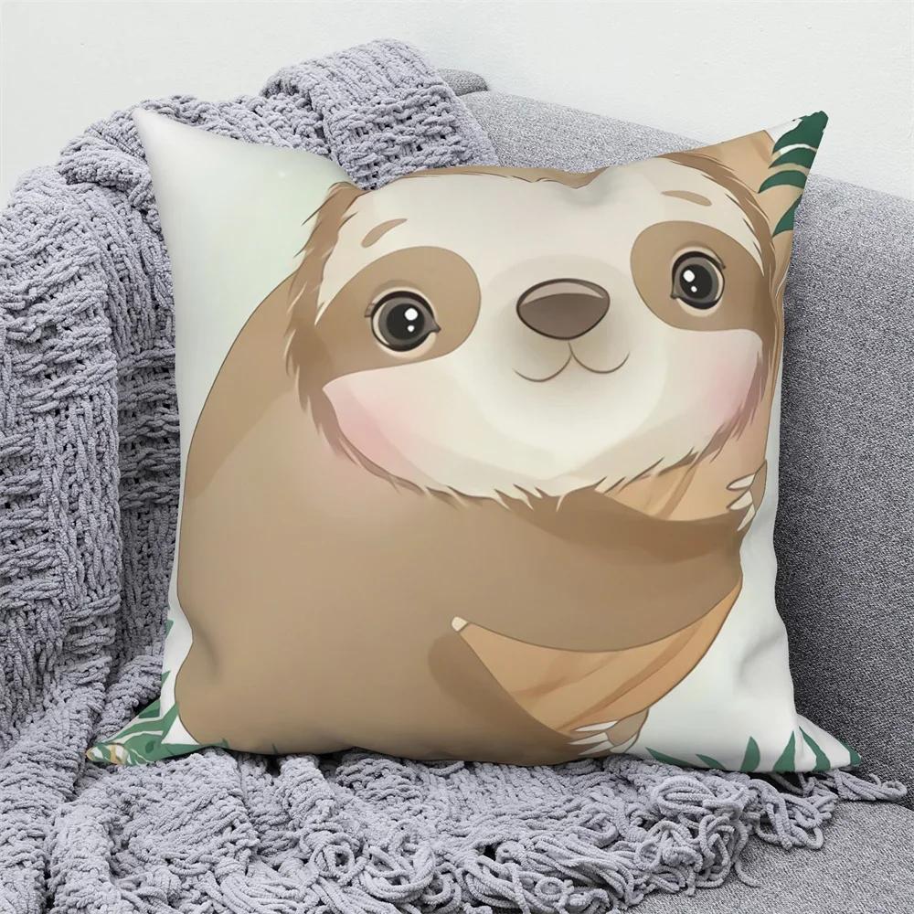 Niedlicher Cartoon Tierdruck Muster Kissenbezug Zuhause Wohnzimmer Sofa Dekoration Quadratisches Polyester Kissen