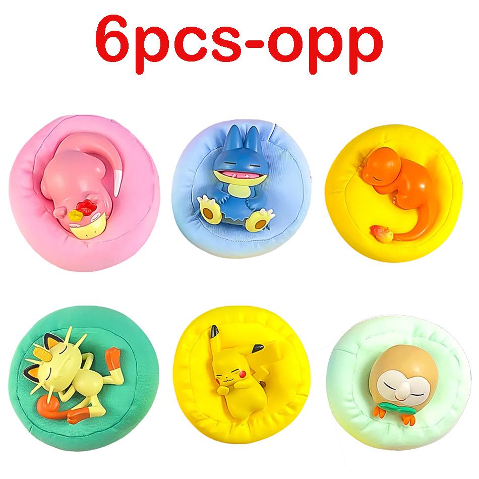 1-12pcs Pok  mon  Pikachu  Action Dolls  Anime sleep Series Desktop Decorations Pok  mon Toys ornament Birthday Gif