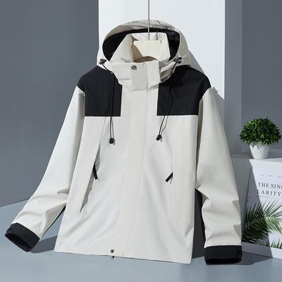 Jackets Punching Jacket Outdoor Couple Colorblocking Punching Jacket Removable Cap Waterproof Windproof Jacket Youth Mountaineering Clothing Clothes