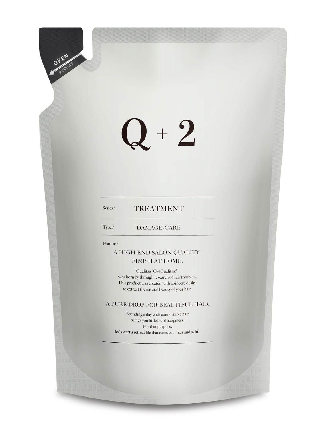 

For dry, damaged hair: Q+ Qualitas Damage Care Treatment Refill, Salon Exclusive Conditioner, Rinse-Off Hair Treatment, 400g