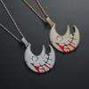 Gritting Teeth Moon Pendant: Hip Hop Zircon Jewelry - European & American Style, Funny Christmas Gift.