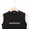 Gilet a Maglia Senza Maniche in Cotone, Girocollo, Lavorazione a Maglia Tinta Unita - Autunno/Inverno