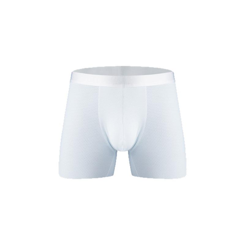 Men Casual Breathable Mesh Solid Color Mid Waist Boxer Briefs