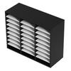 Wood Literature Organizer File Sorter Paper Storage Holder 27 Slots Black